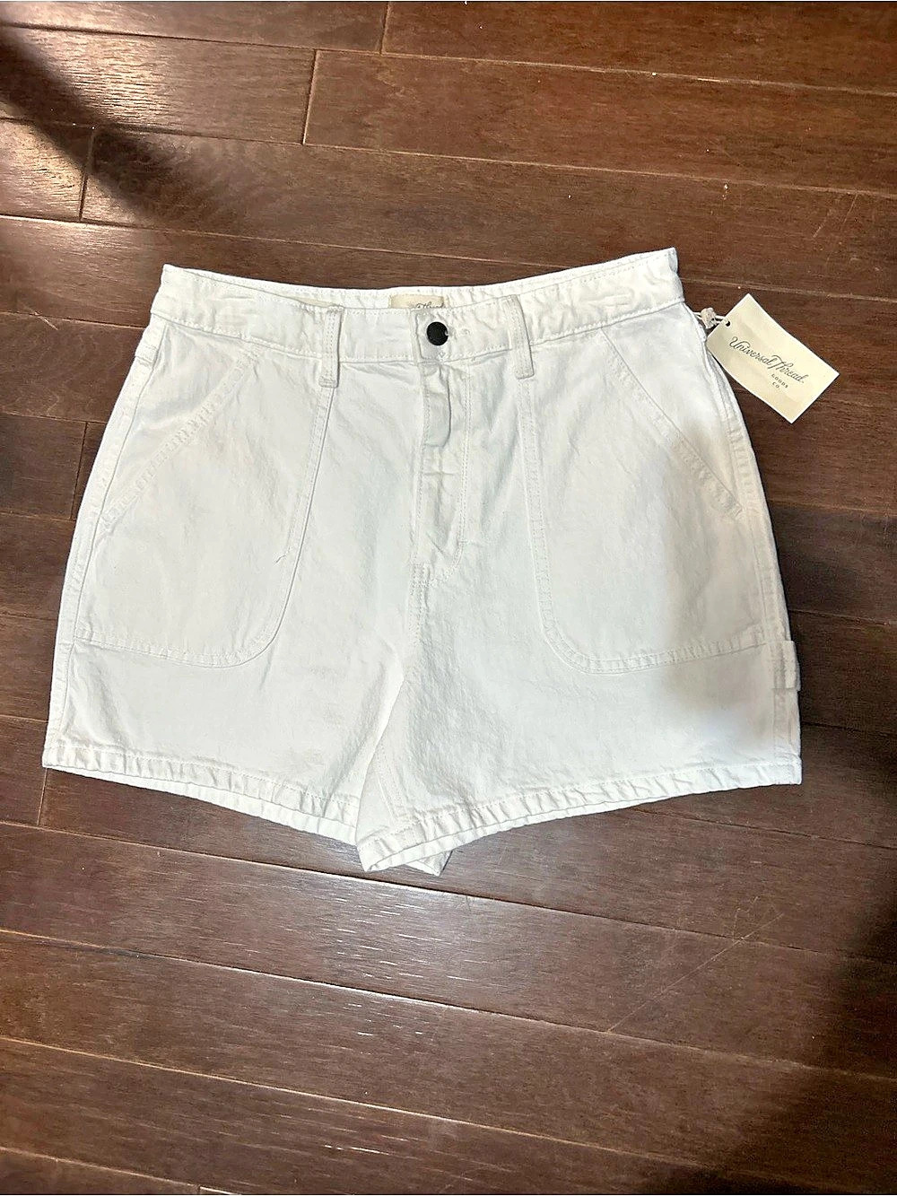 Universal Thread Highest Rise Midi Utility Denim Shorts White Size 8/22